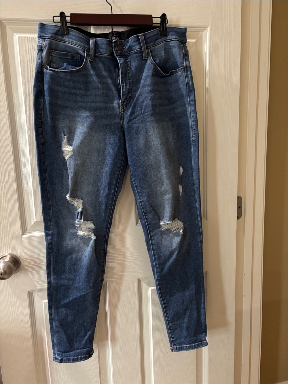 LuLaRoe Distressed Medium Blue Boyfriend Jeans